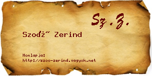 Szoó Zerind névjegykártya